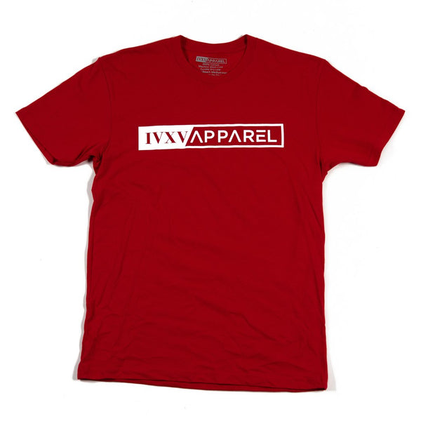 IVXV-Badge-Shirt-Red-with-White-ink-On-Front