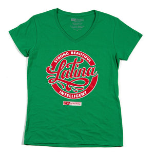 Strong-Beautiful-Intelligent-Latina-Irish-Green-With-Red-and-White-Print