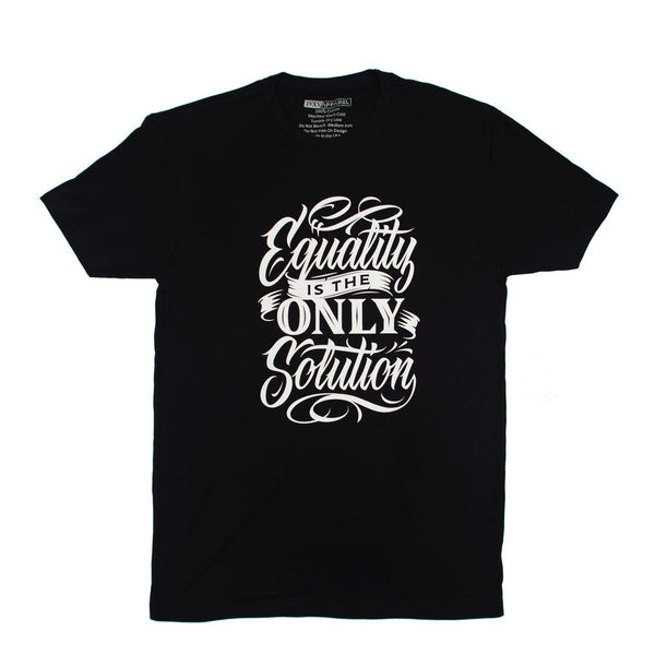 Equality-Is-The-Solution-Shirt-Black-With-White-Ink
