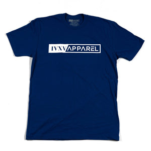 IVXV-Badge-Shirt-Royal-Blue-with-White-ink-On-Front