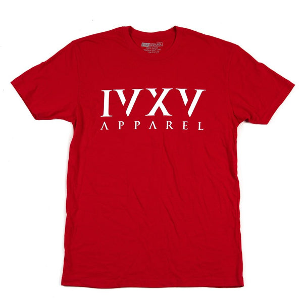 IVXV-Logo-Shirt-Red-with-White-Ink-On-Front